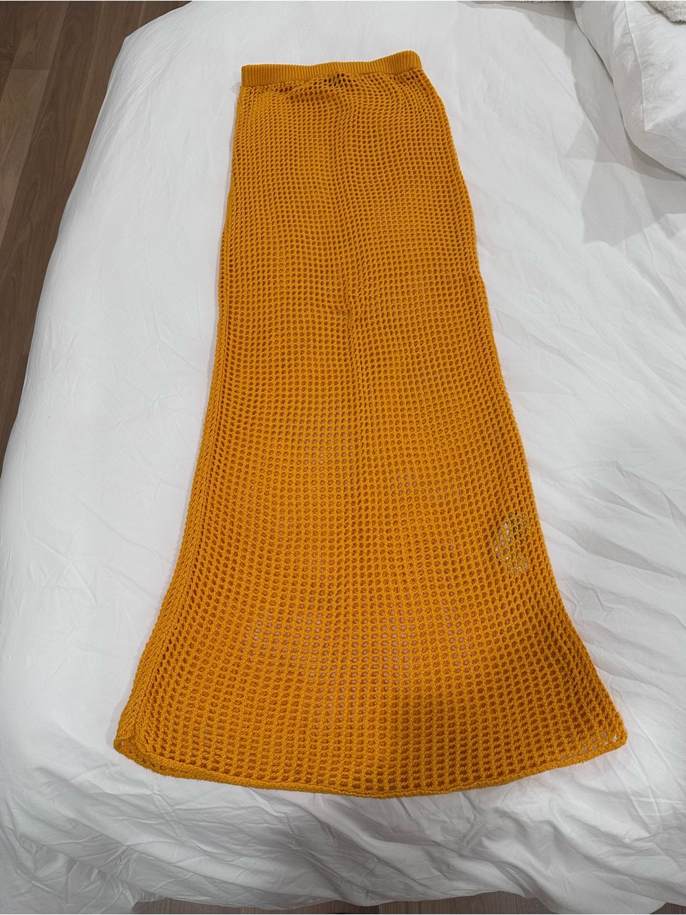 Na-kd Orange Crochet Maxi Skirt Swim Coverup